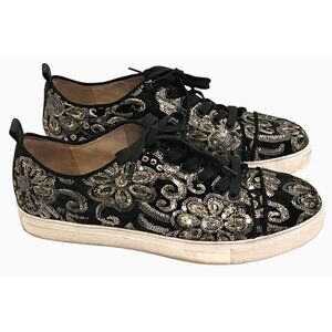 KARL LAGERFELD Evron 2 Black Gold Sequins Sneakers Shoes